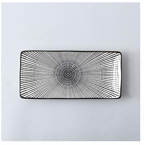 saditesdk Dinner Plates Crockery Party Dinner Dishes Tableware Set Japanese Sushi Plate Creative Underglaze Rectangular Dish Household Cold Plates 1 PC Dishes Dessert Plates,B