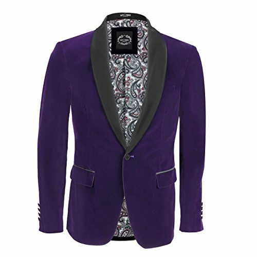 Xposed completo da uomo in velluto, stile vintage, 3 pezzi (giacca, pantaloni e gilet) venduti separatamente, colore viola Tux-Blazer-Purple Petto UK 42 EU 52