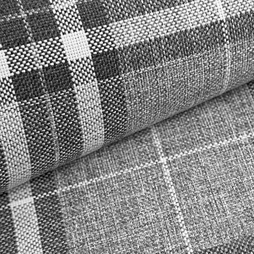 novely® London British Style Kariert Möbelstoff Polsterstoff | Meterware | 1 lfm (03 Grau)