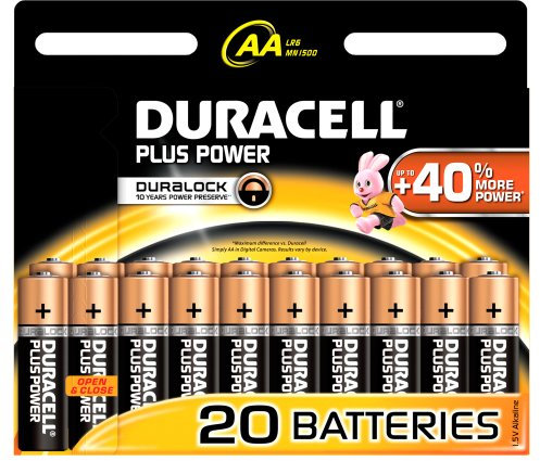 Duracell Plus AA Mignon Alkaline Batterien LR6, 20er Pack, LR6/MN1500