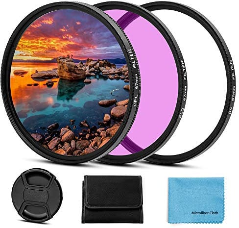 Fotover 67 mm Universal UV CPL FLD Filter-Set UV-Schutz Filter Zirkular Polarisationsfilter Kit mit Mittelklemmung Objektivdeckel für Canon Nikon Sony Pentax Olympus Fuji Kamera