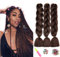 Ombre Jumbo Zöpfe Haar Flechten Haar Braids Extensions Kunsthaar Zum Einflechten, ShowJarlly Synthetische Haarverlängerungen 24 inch 3Pcs, (Dunkelbraun#)