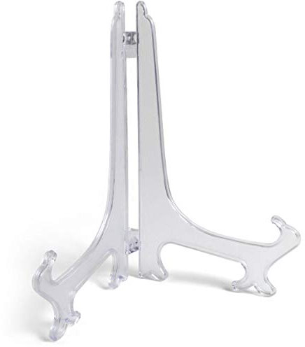 iGadgitz Home U7007 - Folding Plate Holder Decorative Plate Stand Ornamental Plate Easel Picture Frame Holder - Small/Medium/Large Sizes - Clear - Small (1 Piece)