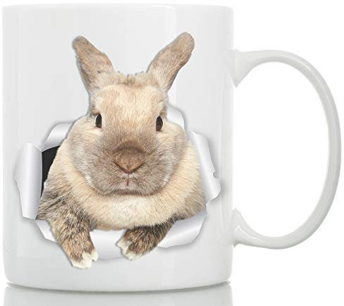 Rascally Rabbit Mug - Funny Bunny Coffee Mug - Perfect Bunny Gifts - Cute Rabbit Tea Cup (325ml)