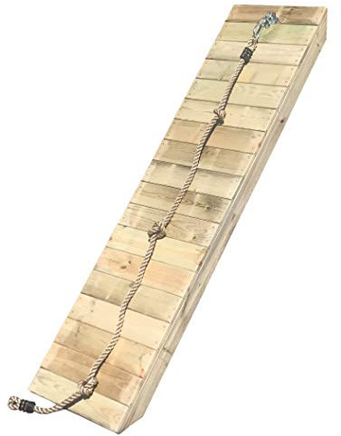 HOQ Rampe schräg mit Knotenseil für Spieltürme Kletterwand für Stelzenhäuser (für Podesthöhe 100 cm, Breite 62 cm)