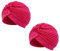 Hut mit Plisseekopf, Turban, Indien, Kapuze, arabisch, Festival, Vintage, einfarbig, Unisex, Fuchsia x 2, One size