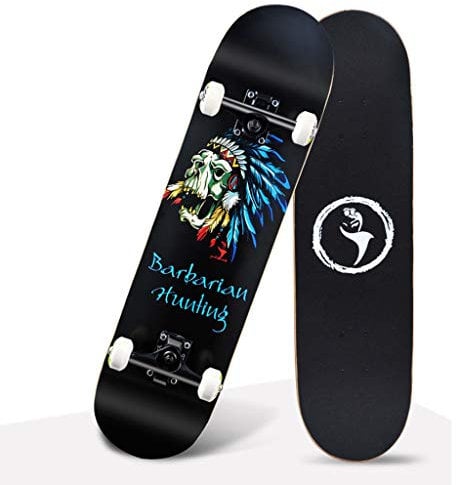 Lgan Skateboard Komplettboard,31x8in Ahorn E Longboard,Erwachsene Jugendliche Skateboard Deck,Straße Penny Board (Color : FF)