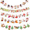 5 Piezas Guirnalda Navidad Banner, Buntings Banner Colgantes Decorativas, con Patrón de Letras de Dibujos Animados, Papá Noel, Muñeco de Nieve y Renos, Utilizado para la Decoración Fiesta de Navidad