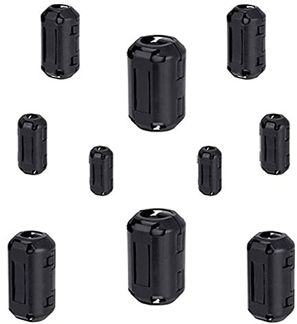 Rauschunterdrückung Kabel Clip 10 Stück Ferritringe Ferritfilter Entstörfilter Rauschunterdrückung Ferritringe mit Ferritring-Kern RFI EMI Rauschunterdrücker für Kabel 3,5 mm/5 mm/7 mm/9 mm/13 mm