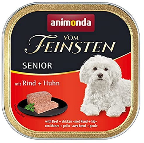 animonda vom Feinsten Senior Hundefutter mit Rind + Huhn (22 x 150 g), Hundefutter ab 7 Jahren, ohne Getreide ohne Zucker, mit frischen, fleischigen Zutaten