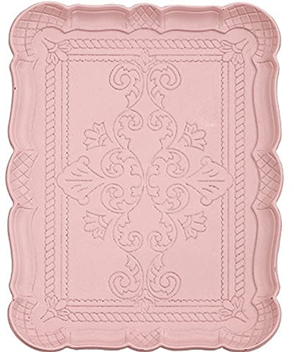 WAYUTO Dekoratives Serviertablett, rechteckiges Holzpulvertablett für Couchtisch, Küche, Schlafzimmer, Obst- und Dessert-Display, Rosa, Groß 30,5 x 23,4 cm