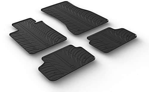 AROBA GL0497 Design Gummi Fußmatten kompatibel mit BMW 5er Limousine & Touring G30 G31 M5 F90 BJ. 10.2016-09.2023 erhöhter Rand 4tlg Farbe Schwarz Gummimatten Automatten passgenau