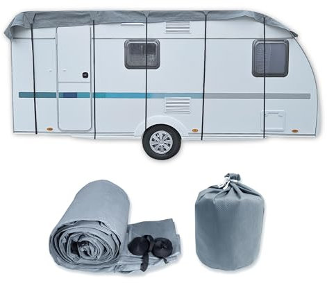 Dachabdeckung für Wohnwagen, Größe L, Schutzhülle für Caravan, Abdeckplane, Dachplane