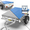 Tarpofix® Anhänger Plane 211x116 cm inkl. Planenseil | Anhängerplane Flachplane aus PVC PLANENMATERIAL | Verstärkte Humbaur Hänger Abdeckplane für 750kg PKW Autoanhänger | Abdeckung Grau