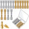 10 Sets Brass Bracket Bolt Fasteners with 10 Sets Stainless Steel Bracket Bolt Fasteners Tactical Lock Rivets Knife Making Supplies Knife Handle Pins Knife Screws for Knife Handles, Head Diameter 6 mm