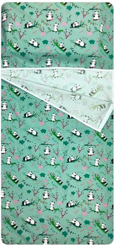 Bestickter Sommerschlafsack für Babys von 2 bis 6 Jahren - 100% Baumwolle - Made in Italy (Babyschlafsack Panda)