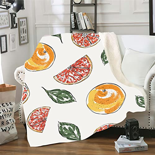 Coperta Arancione Verde Bianco Coperta Matrimoniale Flanella Lana di Agnello Design A Doppia Faccia Morbido Coperta Pile Plaid Matrimoniale Addensare Plaid Divano Durevole 180x220cm