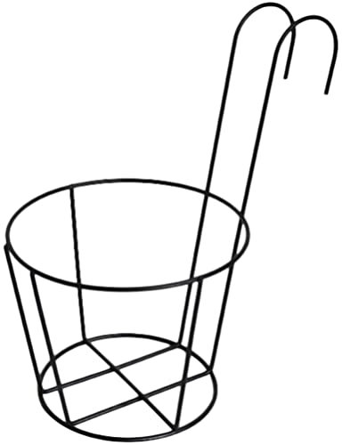 STOBAZA Hängeblumentopf Aus Metall Für Geländer Und Wand Kleines Hängepflanzgefäß Für Balkon Und Terrasse Für Innenbereich Und Außenbereich Pflanzenständer Mit Stabiler Für Garten Und Vera