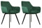 Kick Collection 2er Set Esszimmerstühl Karl Velvet - Samt - Dunkelgrün - Modern und Hochwertig - Samt und Metall - Erhältlich in vielen Farben