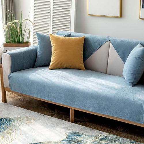 MTHGH Sofabezug Anti Rutsch Vintage Design Sofaschutz Sofaschoner,Hund Katze Überwurf Hundedecke Ecksofa Sofa Schutzdecke Schonbezug Sofa Abdeckung Sofaüberwurf Couchhusse (Sky Blue C, 70x150cm)