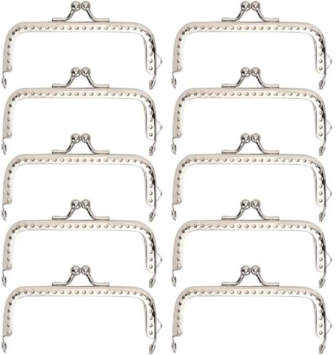 Lwuey 10 Piezas Boquillas para Monedero de 8.5 cm Marcos Metálicos DIY | Cierres Metálicos de Marco Ideal para Bolsos de Crochet y Neceser para Costura Manualidades y Proyectos DIY