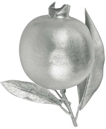 zeitzone Granatapfel künstlich Silber Weihnachtsdeko Frucht Obst Weihnachten 8cm