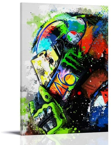 REOTTO Valentino Rossi Poster Dekorative Malerei Leinwand Wandkunst Wohnzimmer Poster Schlafzimmer Malerei,Wandkunst Bilddruck Moderne Familienzimmer Dekor 24x36inch(60x90cm)