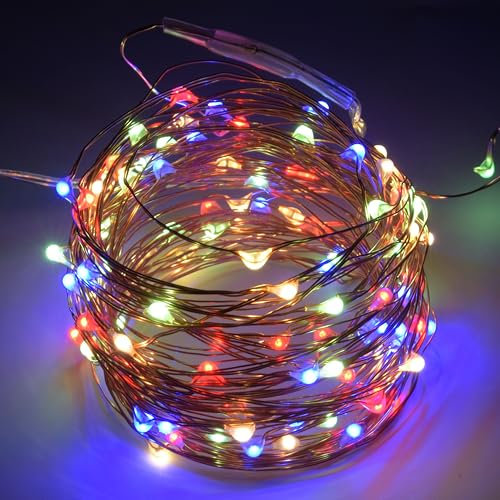 KARSUM USB Fairy Lights 36FT 100 LED With Remote Control, Copper Wire String 8 Modes, Cool Multicolour LED Twinkle, Powered With Timer, Christmas Lights (Multicolour, 1)