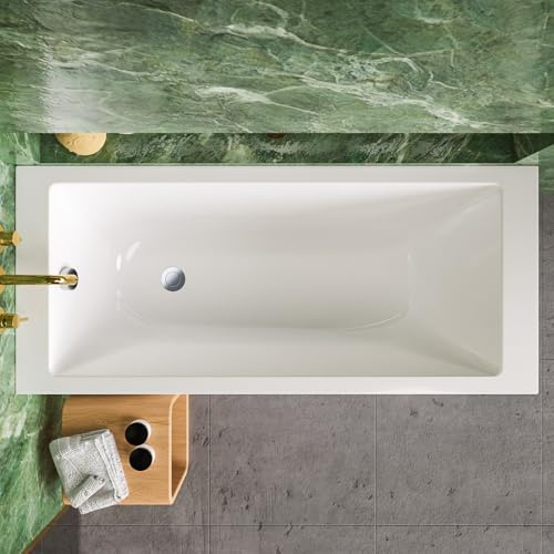 ECOLAM Badewanne TAMI 180x80 Wanne Acrylwanne Rechteck Ablauf Füße Silikon | direkt vom Hersteller Top Qualität echtes Sanitäracryl modern große Badewanne