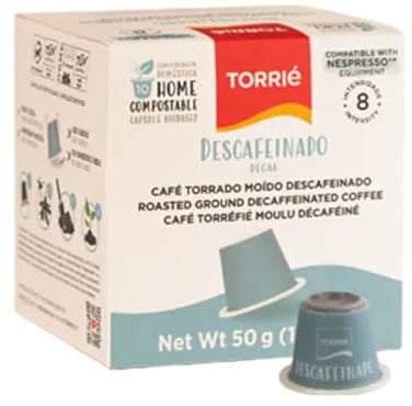 Torrié Compatible with Nespresso® Original Machines | Home Compostable Capsules | Decaf (10 pods)