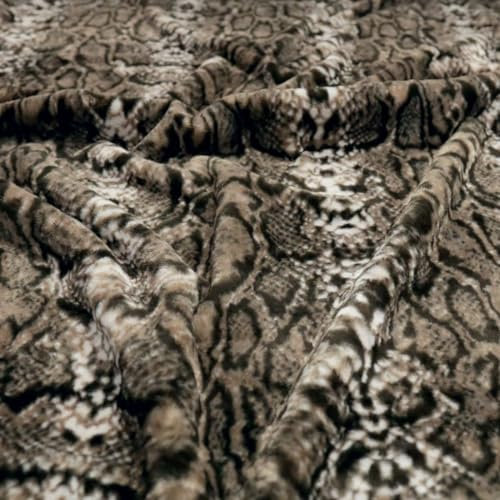 TOLKO 50cm Kunstfell | weicher Baumwollstoff mit 4mm Florhöhe | Kurzhaar Webpelz zum Nähen Dekorieren Basteln | 140cm breit Teddy Plüschstoff Pelzimitat Kunstfellstoff Meterware (Ozelot)