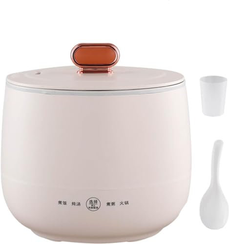 Olla arrocera pequeña de 1,8 L, mini olla arrocera eléctrica con antiadherente, mini olla arrocera para 1-2 personas, 4 funciones de cocina para hacer arroz, sopa, gachas, Shabu Shabu, rosa,