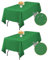 2-Packung Grün 153x260cm Rechteck Tischdecke Abwischbar, wasserdichte Fleckenbeständige Waschbare Polyester Stoff Tischdecke für Hochzeitsfeier Geburtstag Buffet Camping Drinnen Draußen