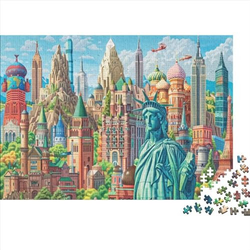 JDDEISKKE Skyscraper Puzzle 1000 Teile Für Erwachsene Beautiful Stress Abbauen Geeignet Für Erwachsene Farbe Puzzle Geschenk 1000pcs (75x50cm)