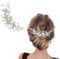 Flower Bride Wedding Hair Vine, Silver Pearl Rhinestone Hair Accessories, Bridesmaid Hair Clip Tiara, Crystal Headpieces Bridal Prom Headband for Women Girls Hair Piece