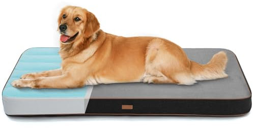 Lekeinchi Hundebett für große Hunde, orthopädisches Hundebett mit abnehmbarem und waschbarem Bezug, aufblasbare XL-Haustiermatte mit rutschfester Unterseite, unterstützt Hunde bis zu 68 kg