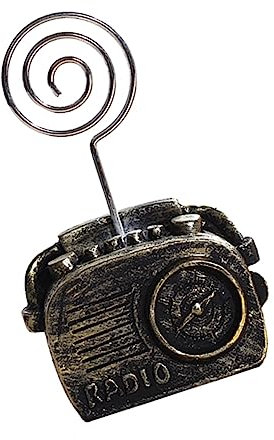 HONMEET Telefon Radio Form Hinweis Clip Dekoration Kreative Foto Halter Desktop Handwerk Für Küche Esszimmer Wohnzimmer Mit Schlitz Zum Halten Von Karten Oder Fotos