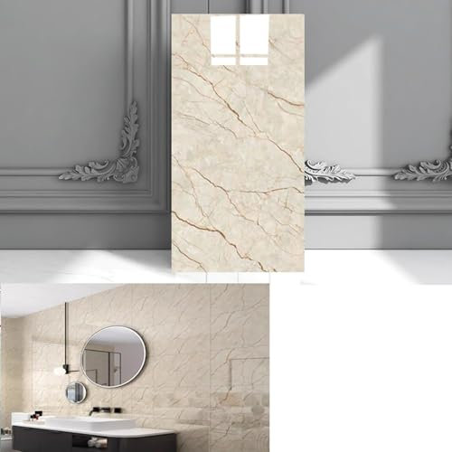 Wandpaneele In Marmoroptik, PVC Wandverkleidung Für Küche, Bad & Mehr, Küchenrückwand Platte Wandpaneel(M,40 * 80CM(16 * 31.5IN))