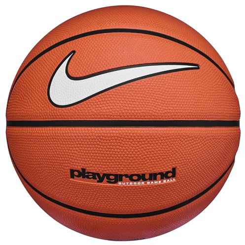 Nike Everyday Playground Basketball 8P – Outdoor Street Basketball Ball – Robuster Freizeit Basketball – Deflated geliefert, Amber/Black/White, 5