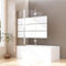 Duschwand für Badewanne 150x140cm 3-teilig Faltbar Duschtrennwand, Gestreift Glas Badewannenaufsatz mit festem segment Duschabtrennung aus 6mm ESG Sicherheitsglas, 150 breit Badewannenwand