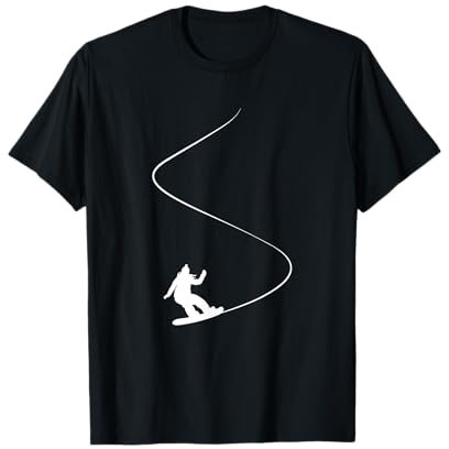 Gezeichnetes einfaches Snowboard-Mädchen T-Shirt
