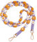 Beebeecraft Cinghia di Ricambio per Borsa in Corda di Cotone Intrecciato Arancione Bianco Viola Fiore Floreale Fatto A Mano Tracolla per Borsa con Chiusura in Metallo per Fai da Te Artigianato