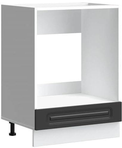 vidaXL Herdumbauschrank Kalmar Schwarz Holzwerkstoff, Backofenschrank, Herdschrank, Ofenschrank, Küchenofenschrank, Küchenherdschrank