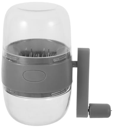 MAGICLULU Machacador Y Picador De Ajo Con Manivela Manual Para Frutos Secos Pelador De Ajo Seco Compacto Color Gris