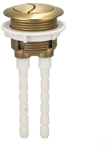 Gdfnmogo Botón de descarga de inodoro, color dorado cepillado, botón de cisterna acoplado de 38 mm, pulsador de botón de inodoro, fácil instalación