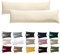 Soifox Seitenschläferkissen Bezug 40 x 145-2er Set Creme Kissenbezug mit Reißverschluss 100% Mikrofaser Resistent und Hypoallergen Kissenbezüge für Seitenschläferkissen