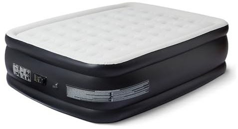 Amazon Basics Inflatable Air Mattress with Built-in Electric Pump, Queen Size, 22-Inch Height, for Camping or Travel