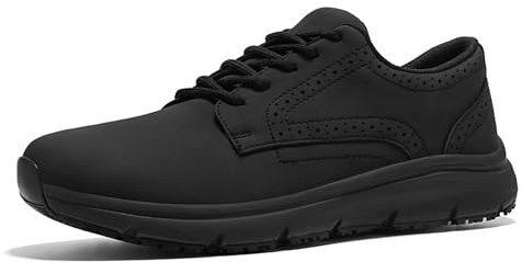 ZIGSAM Zapatos Cocina Hombre Antideslizante Impermeables Cómodos Laboral Resistentes Duraderos Hostelería Oxford（44，Negro）