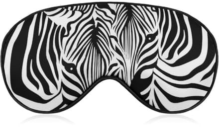 JZemdybill Augenmaske aus glattem Stoff, abstrakte Tier-Zebra-Schlafmaske, Schlafmaske mit verstellbarem Kopfband für Männer, Frauen