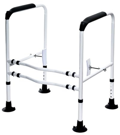 Barra di sicurezza per WC con piedini antiscivolo a ventosa, supporta 200 kg per una maggiore sicurezza del bagno, ideale per anziani e persone con disabilità